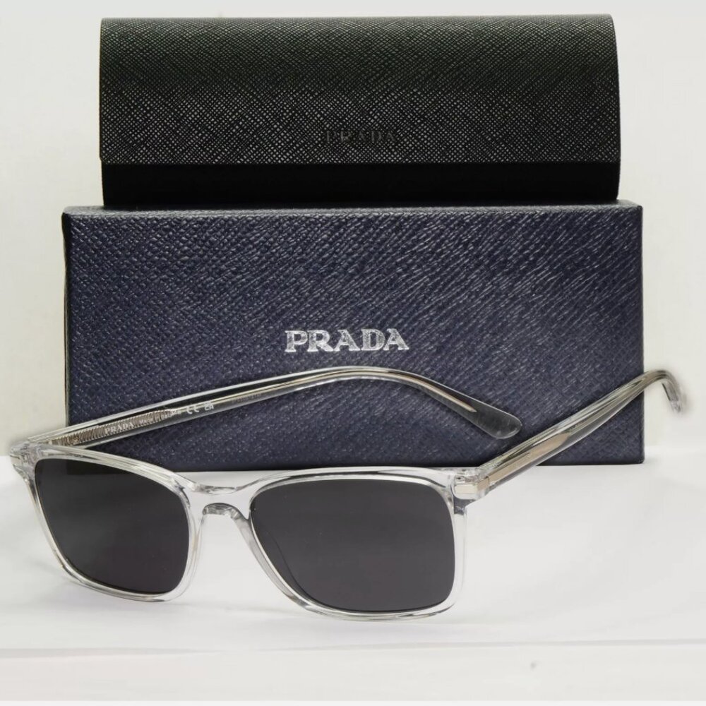 New Prada Black Transparent Crystal Square Sunglasses - Picture 2 of 7